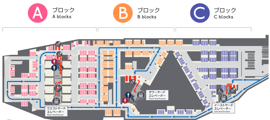 東京スカイツリー地下車場　場内マップ
